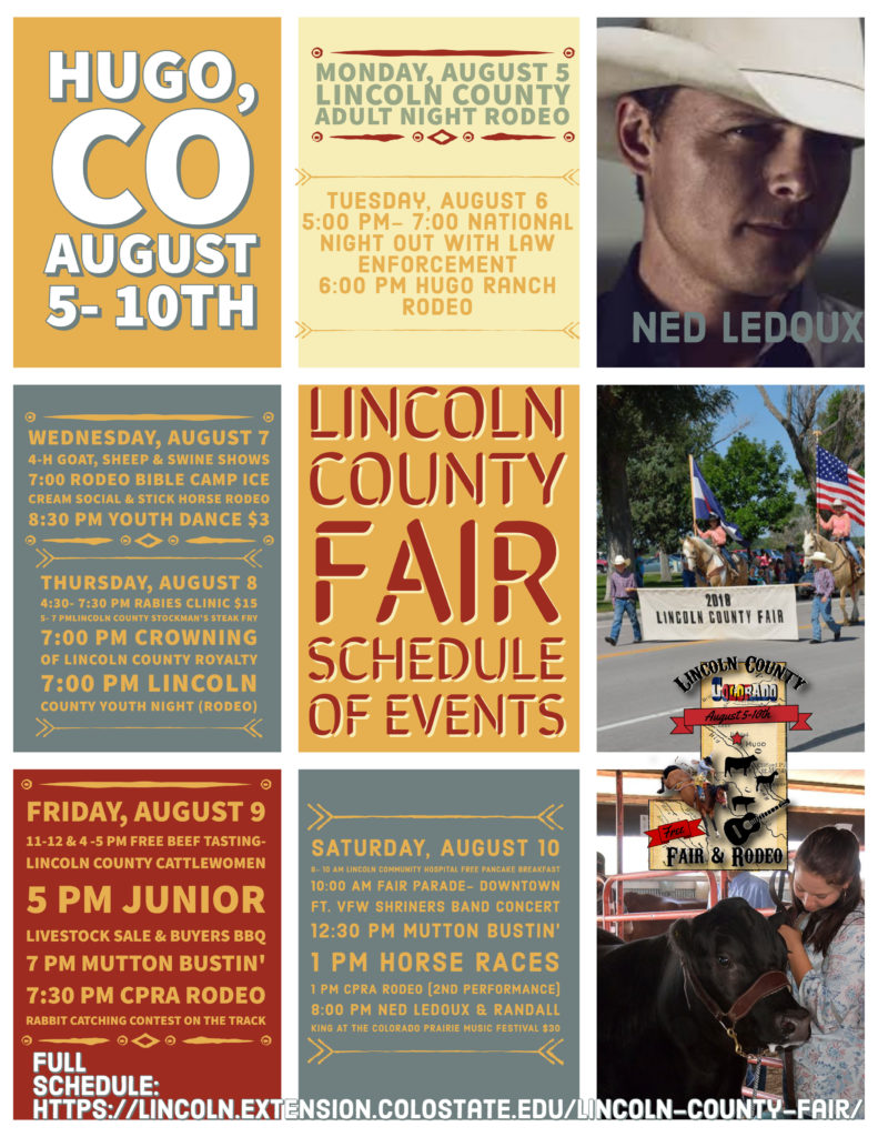 Lincoln County Fair & Rodeo w/ Ned Ledoux August 610th Hugo, CO