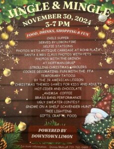 Jingle & Mingle Flyer November 30, 2024  in Limon, Colorado