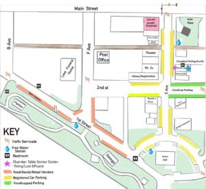 Map for the 2025 Hub City Classic layout of vehicles, events and vendors