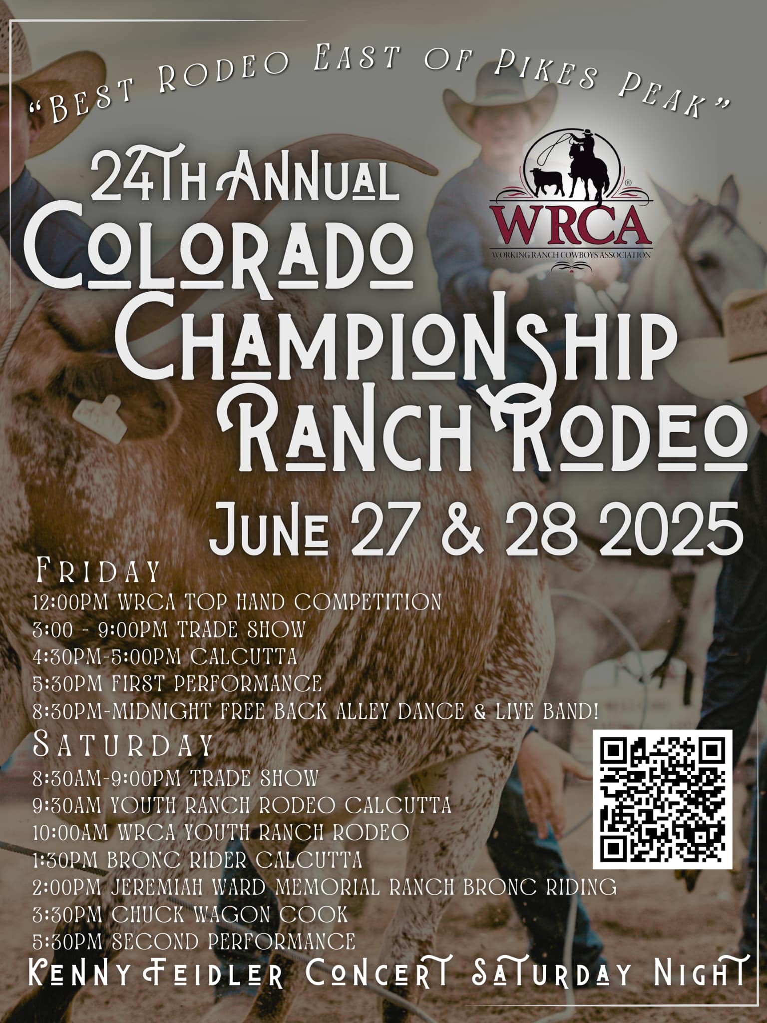 Image of Ranch Rodeo with text of schedule of events for June 27 & June 28 2025