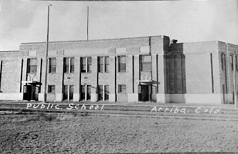 Arriba Public School, historic two-story building from the 1920s