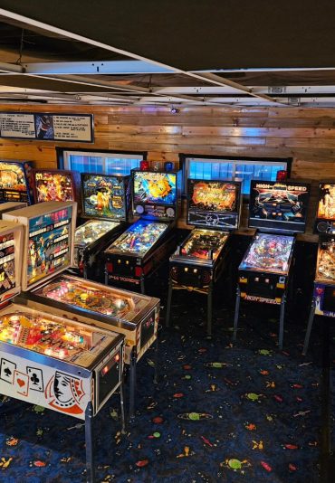 An Image of vintage Pin Ball machines inside Pin Bowl Alley Bowling Alley and Arcade
